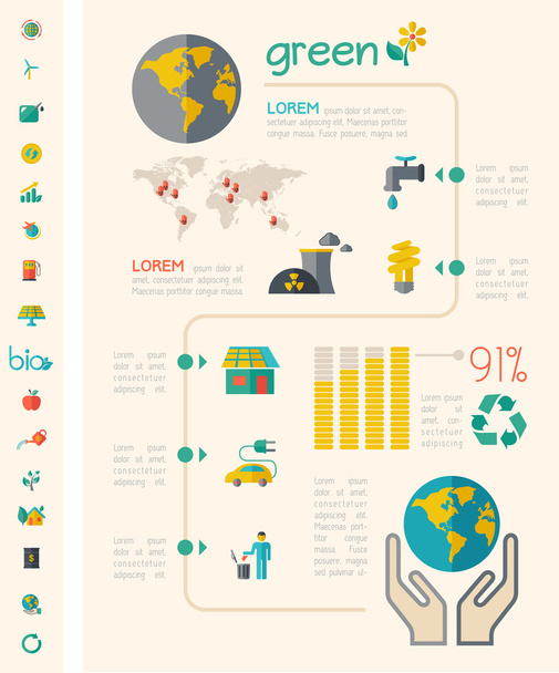 Ecology Infographic Template. - Vector, afbeelding