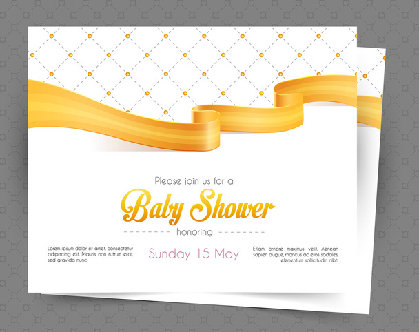 Baby shower card template - Vektör, Görsel