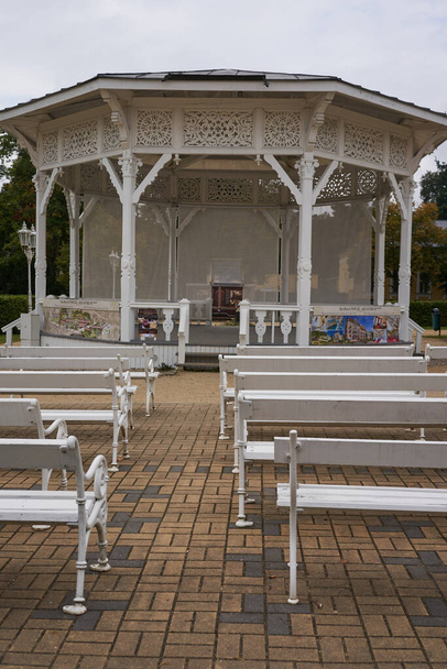 Frantiskovy Lazne, Czech Republic - September 27, 2021 - the Music Pavilion in the late summer afternoon                                - Photo, Image