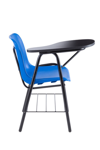 blue plastic school desk on white background - Φωτογραφία, εικόνα