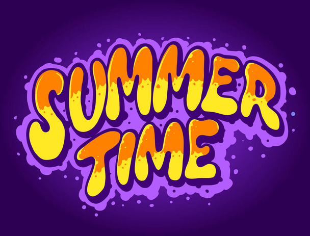 Summer Time Typeface Kézzel rajzolt vektor illusztrációk a munkádhoz Logó, kabala áru póló, matricák és címke tervek, poszter, üdvözlőlapok reklám üzleti cég vagy márkák. - Vektor, kép