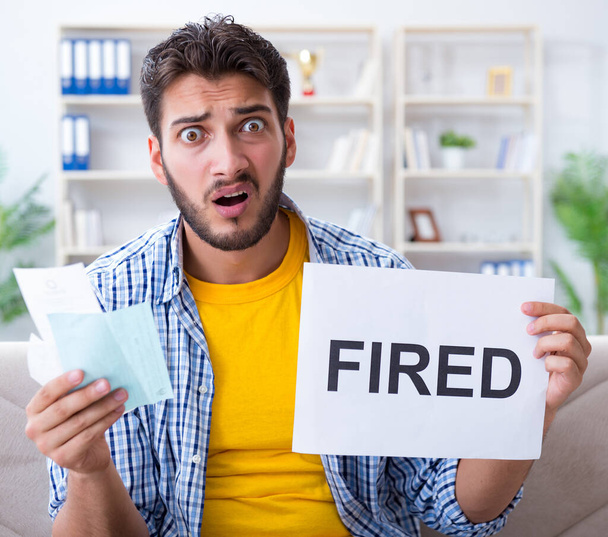 Unemployed man frustrated at bills he needs to pay - Photo, Image