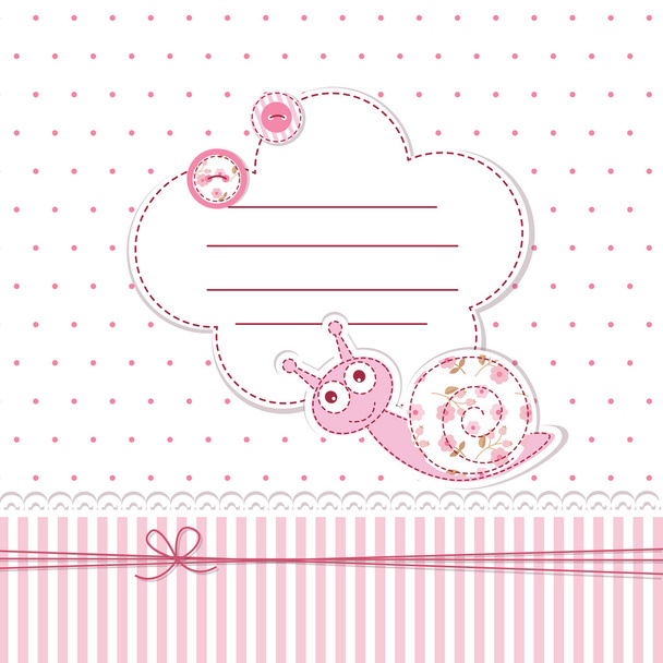Baby shower with snail - Vector, afbeelding