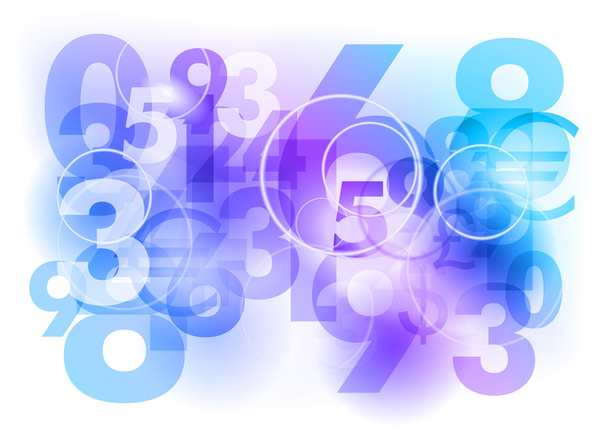 Blue numbers - Vector, Image