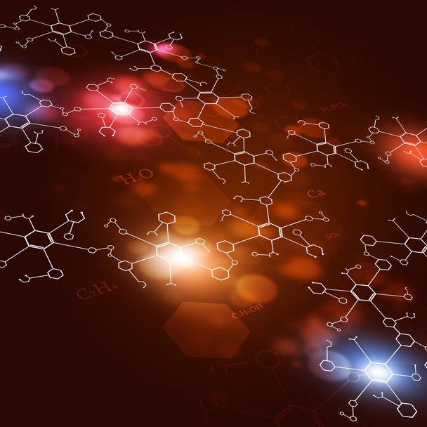 kémiai elemek piros háttér - Fotó, kép