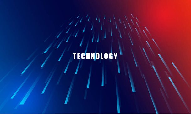 Abstract technology concept particle connection background with blue and red lights. blue color abstract screen, hi speed internet technology. - Vector, Image