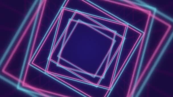 Beautiful background with rotating squares, blue and purple color - Footage, Video