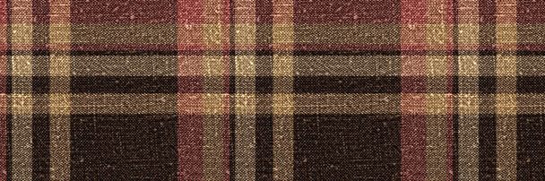 Klasszikus téli tartán kockás zökkenőmentes szegély. Modern Gingham ellenőrző berendezés háttér. Szövött skót férfias tweed hatás szalag banner.  - Fotó, kép