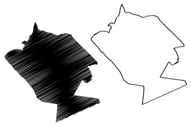 Campo Alegre obec (stát Alagoas, obec Brazílie, Brazilská federativní republika) mapa vektorová ilustrace, čmáranice Campo Alegre mapa - Vektor, obrázek