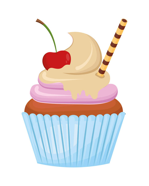 cupcake sweet dessert - Διάνυσμα, εικόνα