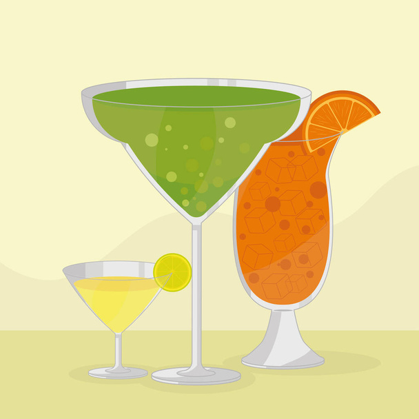 cocktails refreshing drinks - Vettoriali, immagini