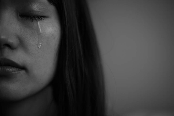 portrait of asian woman  who sheds tears - Photo, Image