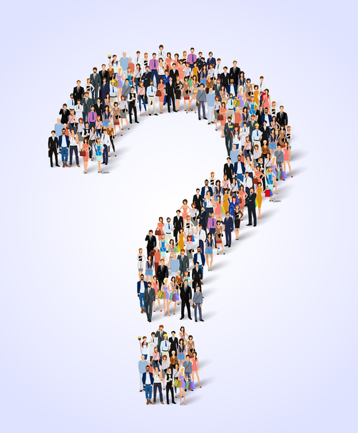 Group of people question poster - Vector, Image