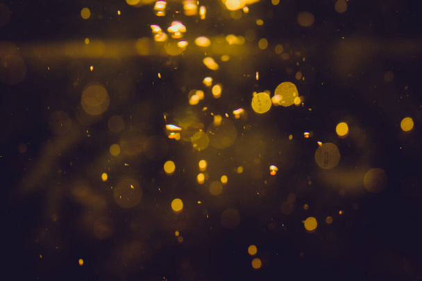 Luxury Gold abstrakti bokeh mustalla taustalla - Valokuva, kuva