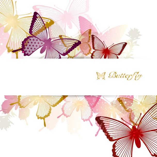 background of butterfly silhouette illustration  - Vektör, Görsel