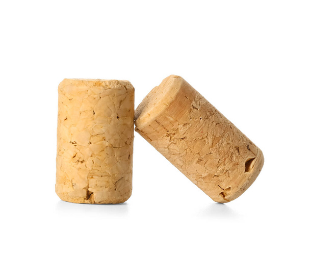 Wine corks on white background - Photo, Image