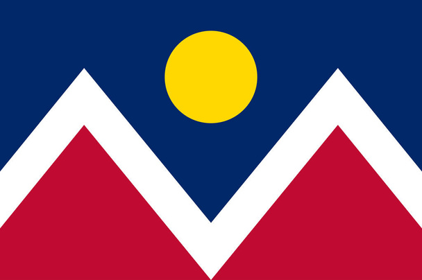 Флаг Денвера является консолидированным городом и округом, столицей и самым густонаселённым городом американского штата Колорадо. Векторная иллюстрация - Вектор,изображение