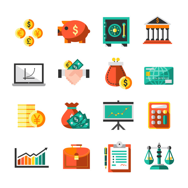 Conjunto de iconos financieros
 - Vector, Imagen