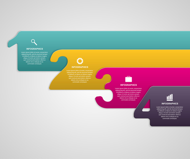 Vector creative paper colorful numbered ribbons infographic. - Vektor, obrázek