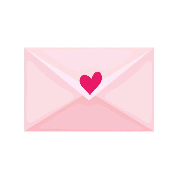 envelope with heart - Vetor, Imagem