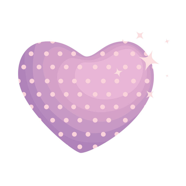 lila hart gestippeld - Vector, afbeelding