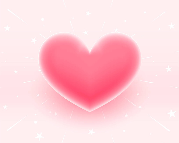 3d soft pink love heart for valentines day - Vektor, obrázek