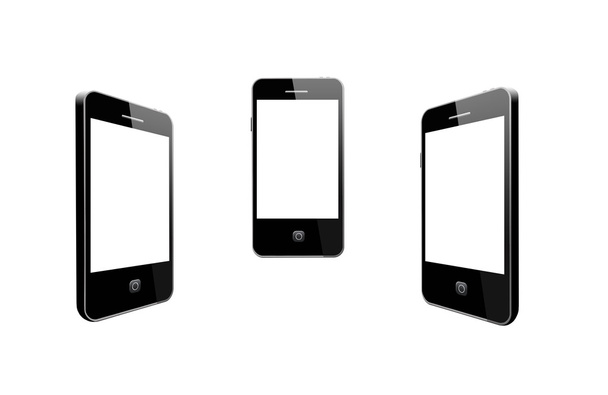moderne mobiele telefoons op de witte achtergrond - Foto, afbeelding