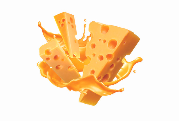 premium cheddar cheese on table - Photo, Image