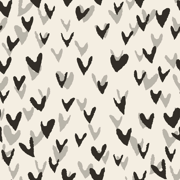 seamless monochrome valentine day pattern background with cute heart  , valentine card - Vecteur, image