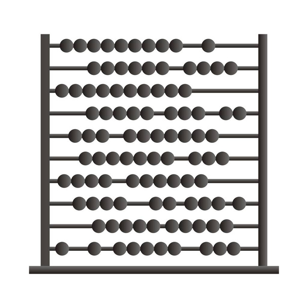  Abacus for children, teaching aid, black vector icon on white background - Vector, Image
