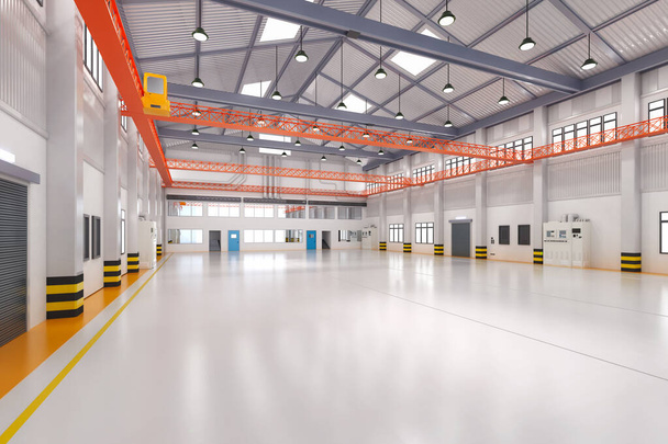 3d rendering empty factory interior or storehouse - Photo, Image