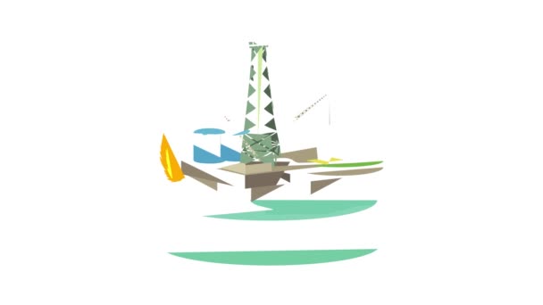 Oil platform icon animation - Materiał filmowy, wideo