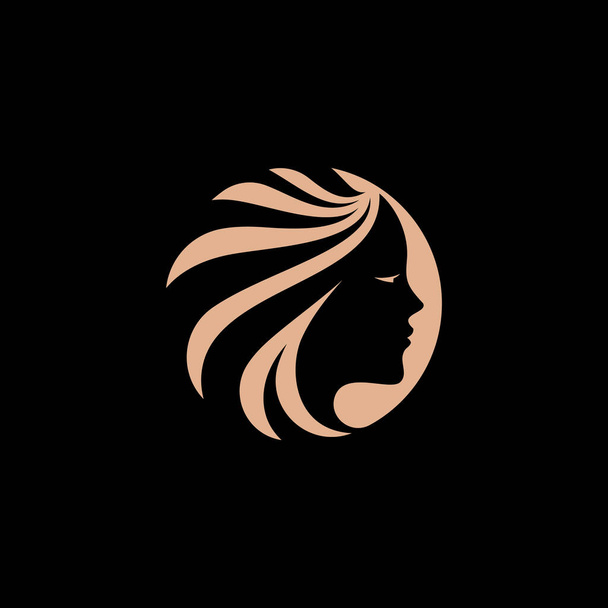 Vrouw kapsalon logo ontwerp luxe Vector - Vector, afbeelding