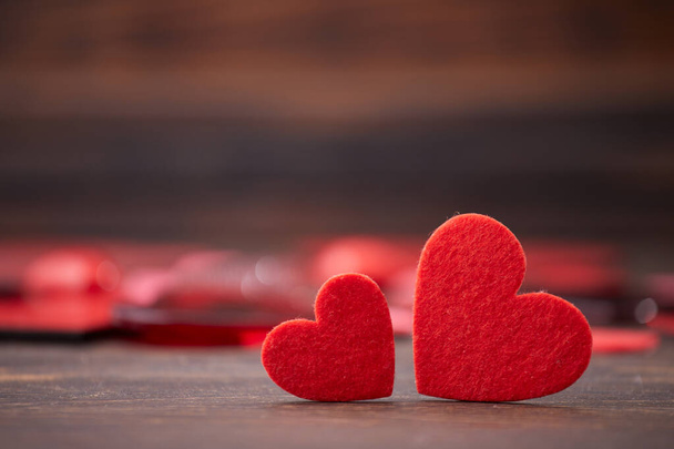 corações vermelhos, fundo festivo para 14 de fevereiro, dia dos namorados  - Foto, Imagem