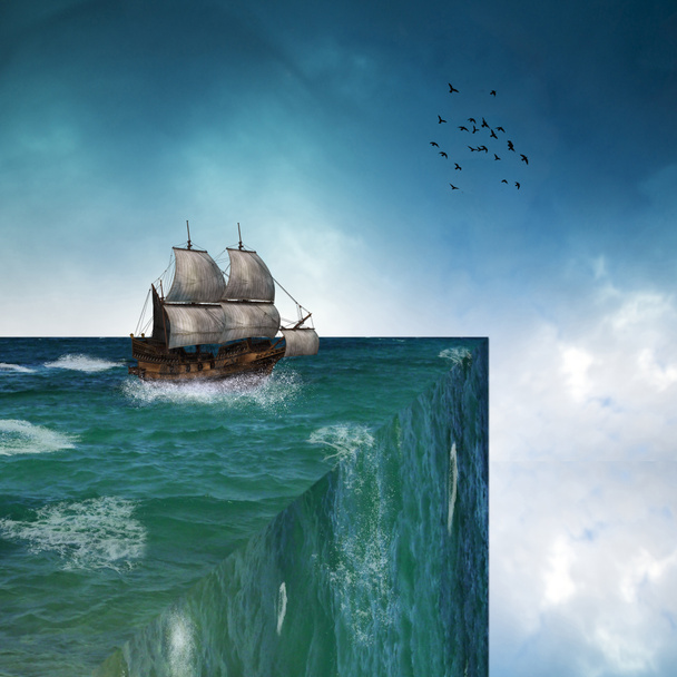 El barco y las abadías
 - Foto, imagen