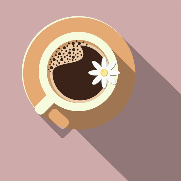 Vektorillustration von Kaffee im Becher für einen fröhlichen Morgen - Vektor, Bild