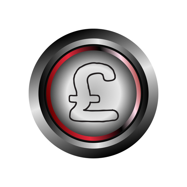 Pound circle web glossy icon button vector - Vector, Image