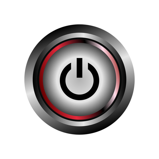 Power off icon button - Διάνυσμα, εικόνα