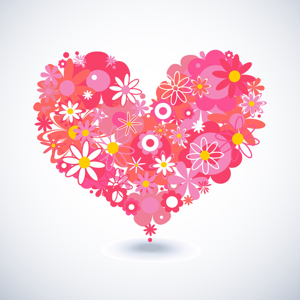 Beautiful floral heart - Vettoriali, immagini