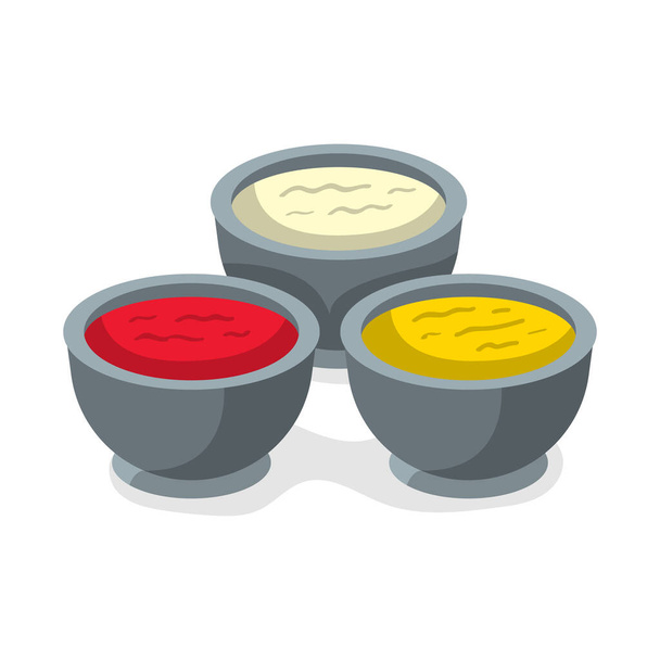 Vector design of bowl and sauce symbol. Web element of bowl and cream vector icon for stock. - Vector, Image