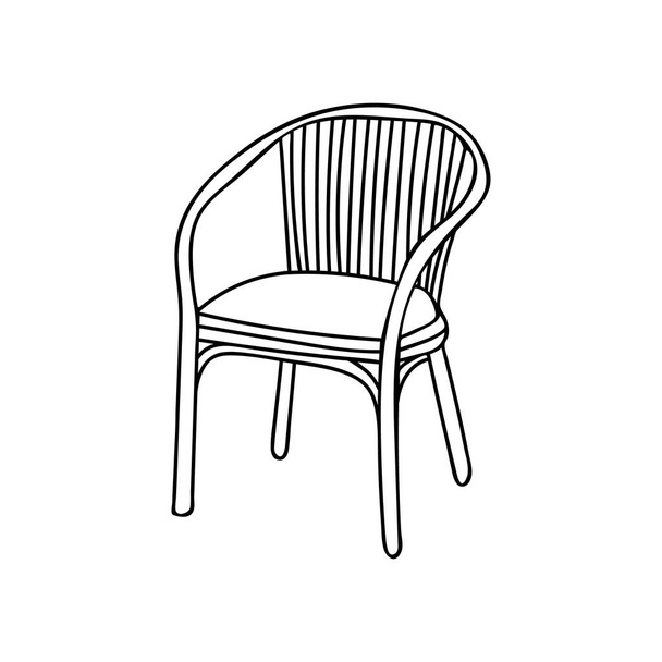 Значок стула в векторе. Ручной рисунок кресла в векторе. Иллюстрация кресла-каракуля в векторе - Вектор,изображение