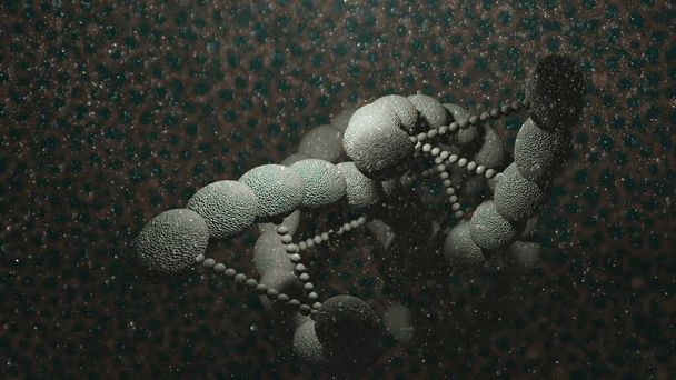 3d illustration -  Structure Molecules of alien DNK - Photo, Image