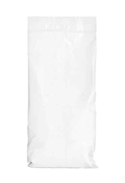 bílá stříbrná hliníkový papírový sáček balení potravin šablona box pozadí - Fotografie, Obrázek