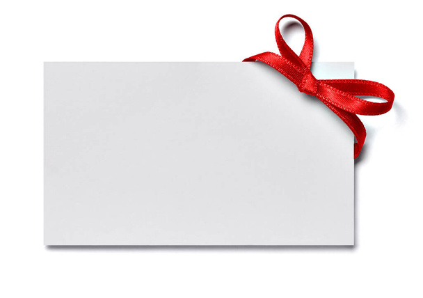 nota tarjeta de felicitación cinta roja - Foto, Imagen