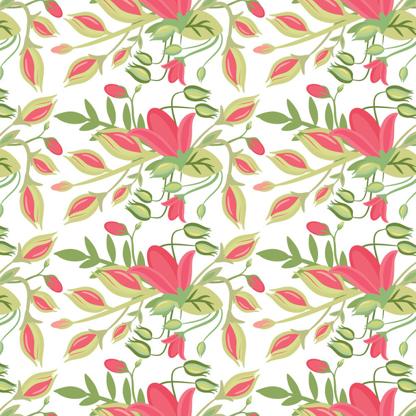 Elegant seamless pattern with flowers - Vettoriali, immagini