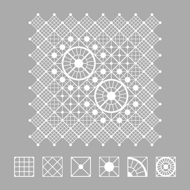 Vector maqueta de bordado tradicional ornamento popular - Vector, Imagen