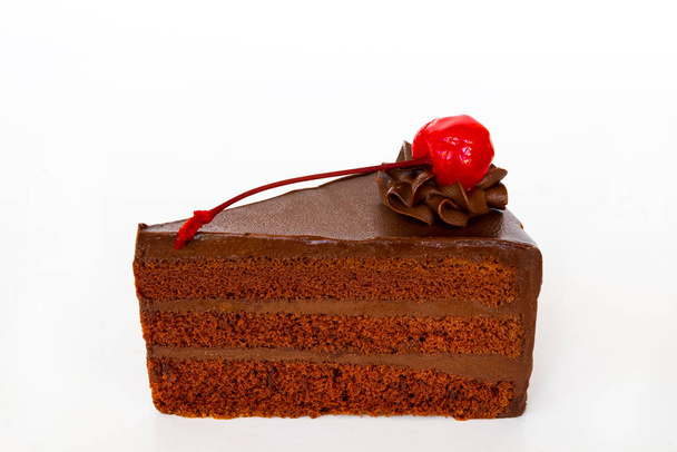 suklaa kakku jälkiruoka välipala maukas järjestely tasainen lay tyyli taustalla valkoinen - Valokuva, kuva