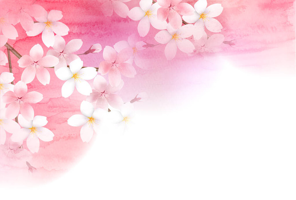 Cseresznye virágok tavaszi virágot háttér  - Vektor, kép