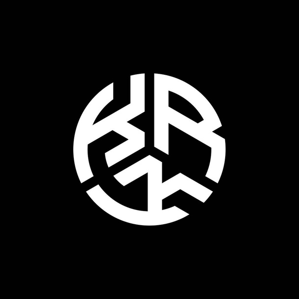 PrinKRK kirjeen logo suunnittelu mustalla taustalla. KRK luova nimikirjaimet kirjeen logo käsite. KRK-kirjeen suunnittelu. - Vektori, kuva