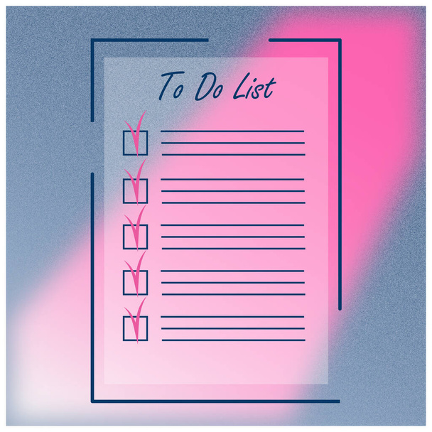 To do list on the table. Planning and organization of work. Illustration in flat cartoon style. - Photo, Image